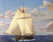 En Dansk Yacht Passerer Stevns - 克里斯托弗·威廉·埃克斯贝尔